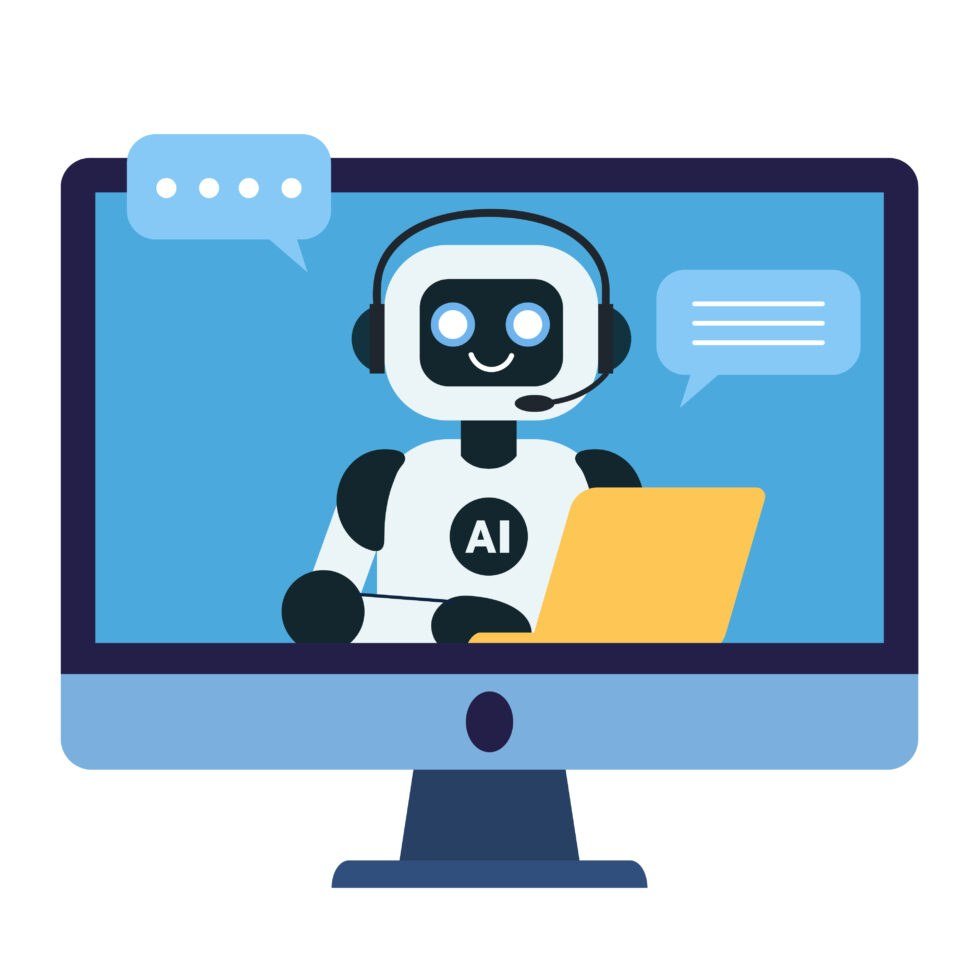 AI chatbot conversation happening on a computer screen
