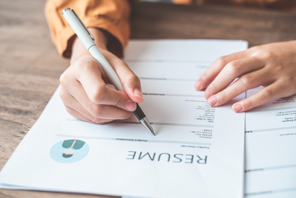 Job interview handshake in a modern office setting