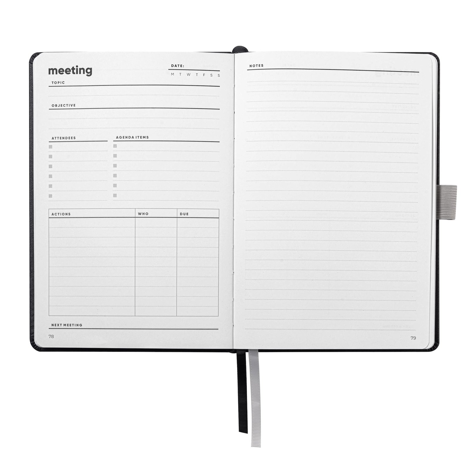 Conference meeting with notebook for transcription notes